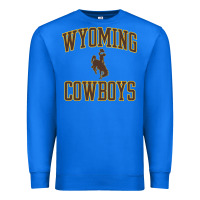 True Royal Wyoming Cowboys Men's Apparel Gameday Arch Over Cowboys Sweat Premium Sweatshirt - longCreatives