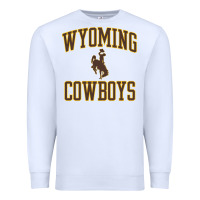 White Wyoming Cowboys Men's Apparel Gameday Arch Over Cowboys Sweat Premium Sweatshirt - longCreatives