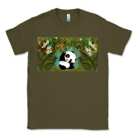 Army Green cute panda Classic Tee - TumblerDesignByShophia