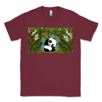 Burgundy cute panda Classic Tee - TumblerDesignByShophia