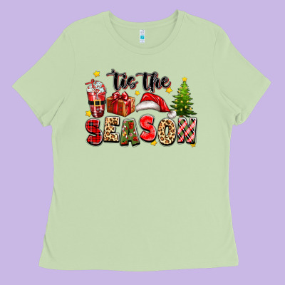 Tis The Season Christmas Ladies Tee Designed By Texasbilliewilder