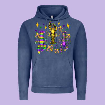 Mardi Gras Craw Fish Olivia Vintage Hoodie Designed By Oliviacreatesart