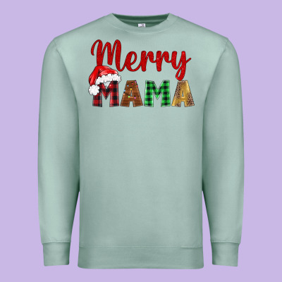 Merry Mama Premium Sweatshirt Designed By Barkaloodesign