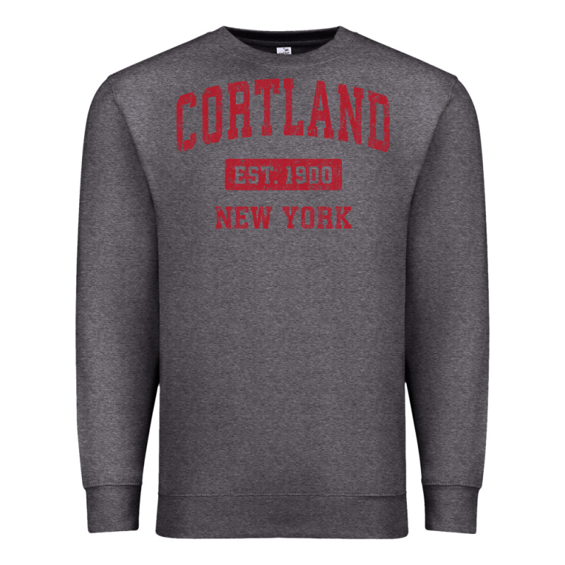 Cortland New York Ny Vintage Sports Design Red Design Sweat Premium Sweatshirt by longCreatives | Teevron