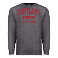 Charcoal Heather Cortland New York NY Vintage Sports Design Red Design Sweat Premium Sweatshirt - longCreatives