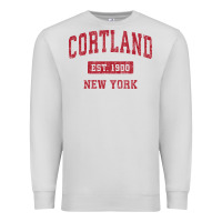 Dove Grey Cortland New York NY Vintage Sports Design Red Design Sweat Premium Sweatshirt - longCreatives