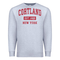Heather Grey Cortland New York NY Vintage Sports Design Red Design Sweat Premium Sweatshirt - longCreatives