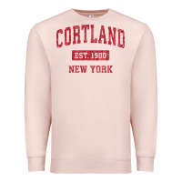 Pale Pink Cortland New York NY Vintage Sports Design Red Design Sweat Premium Sweatshirt - longCreatives