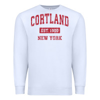 White Cortland New York NY Vintage Sports Design Red Design Sweat Premium Sweatshirt - longCreatives