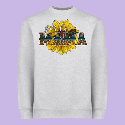 Girls Mama Sunflower Heavyweight Sweatshirt Designed By Racoondesign