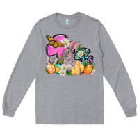 Easter Rabbits And Cross Long Sleeve Tee | Teevron