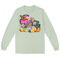 Matcha Easter rabbits and cross Long Sleeve Tee - OliviaCreatesArt