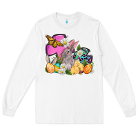 White Easter rabbits and cross Long Sleeve Tee - OliviaCreatesArt