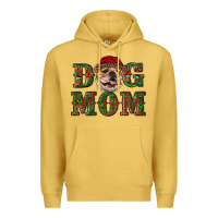Antique Gold Christmas English Bulldog Mom Premium Hoodie - RanaPortraitStore