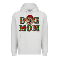 Dove Grey Christmas English Bulldog Mom Premium Hoodie - RanaPortraitStore