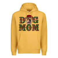 Mustard Christmas English Bulldog Mom Premium Hoodie - RanaPortraitStore