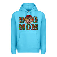 Ocean Blue Christmas English Bulldog Mom Premium Hoodie - RanaPortraitStore