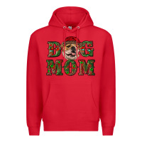 Red Christmas English Bulldog Mom Premium Hoodie - RanaPortraitStore