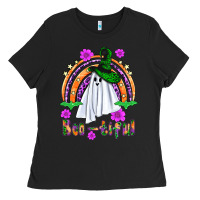 Black Boo-tiful ghost Ladies Tee - NancyCooperArtShop