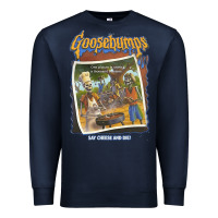 Navy R.L. Stine Goosebumps Halloween Say Cheese And Die Premium Sweatshirt - longCreatives