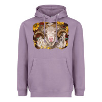 Lavender merino ram with sunflowers Heavyweight Hoodie - BarkalooDesign