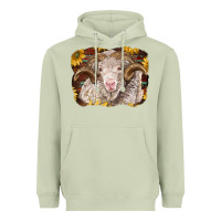 Matcha merino ram with sunflowers Heavyweight Hoodie - BarkalooDesign