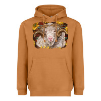 Meerkat merino ram with sunflowers Heavyweight Hoodie - BarkalooDesign