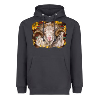 Smoke merino ram with sunflowers Heavyweight Hoodie - BarkalooDesign