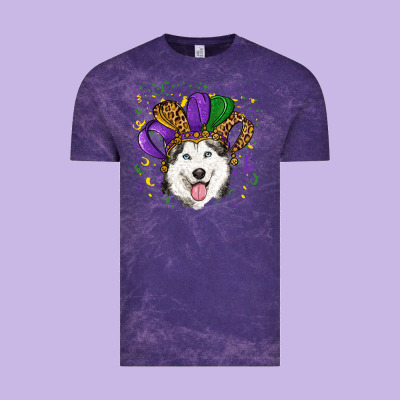 Mardi Gras Hat Husky Vintage Tee Designed By Ranaportraitstore