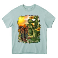 Arona western boots with cactus and desert Heavy Core Tee - RanaPortraitStore