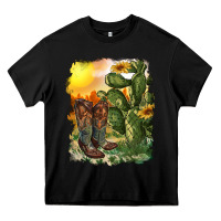 Black western boots with cactus and desert Heavy Core Tee - RanaPortraitStore