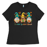 Black Thankful grateful blessed Ladies Tee - NancyCooperArtShop