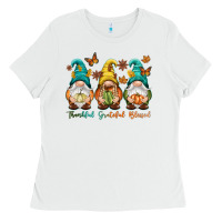 White Thankful grateful blessed Ladies Tee - NancyCooperArtShop