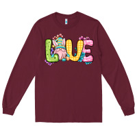 Burgundy Easter Day Love Easter gnome Long Sleeve Tee - OliviaCreatesArt