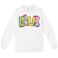 White Easter Day Love Easter gnome Long Sleeve Tee - OliviaCreatesArt