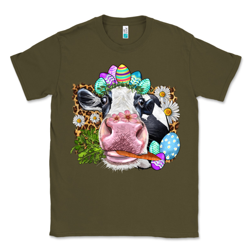 Happy Easter Cow With Eggs Easter Day Classic Tee by HowdyJamesFarm | Teevron
