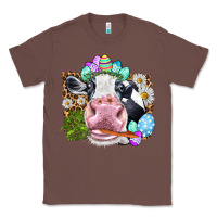 Chestnut Happy Easter Cow with eggs Easter Day Classic Tee - HowdyJamesFarm