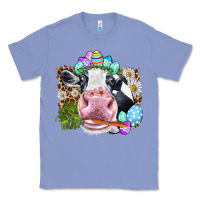 Colony Blue Happy Easter Cow with eggs Easter Day Classic Tee - HowdyJamesFarm