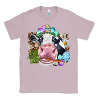 Lilac Happy Easter Cow with eggs Easter Day Classic Tee - HowdyJamesFarm