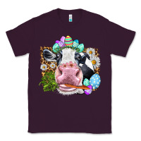 Plum Happy Easter Cow with eggs Easter Day Classic Tee - HowdyJamesFarm