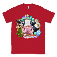 Red Happy Easter Cow with eggs Easter Day Classic Tee - HowdyJamesFarm