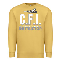 Antique Gold CFI CFI Certified Flight Pilot Gift CFI Flying Instructor Premium Sweatshirt - longCreatives