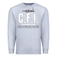 Heather Grey CFI CFI Certified Flight Pilot Gift CFI Flying Instructor Premium Sweatshirt - longCreatives