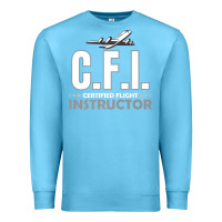 Ocean Blue CFI CFI Certified Flight Pilot Gift CFI Flying Instructor Premium Sweatshirt - longCreatives