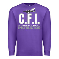 Purple CFI CFI Certified Flight Pilot Gift CFI Flying Instructor Premium Sweatshirt - longCreatives