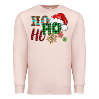 Pale Pink ho ho ho christmas Premium Sweatshirt - BarkalooDesign