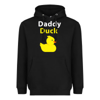Black Funny Daddy Duck Rubber Duck Heavyweight Hoodie - longCreatives