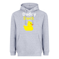 Heather Grey Funny Daddy Duck Rubber Duck Heavyweight Hoodie - longCreatives