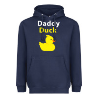 Navy Funny Daddy Duck Rubber Duck Heavyweight Hoodie - longCreatives