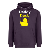 Plum Funny Daddy Duck Rubber Duck Heavyweight Hoodie - longCreatives
